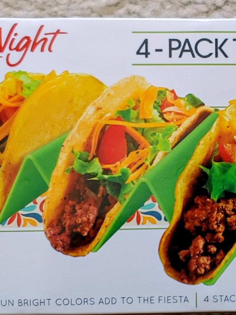 Orderly Taco Night 4-Pack Taco Stands – Bright Colors & Stackable